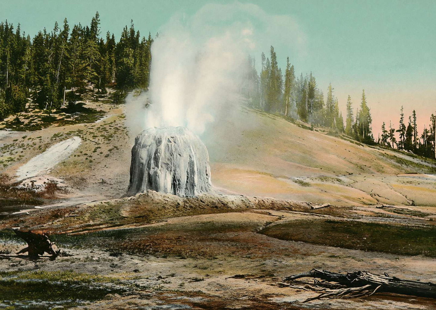 Yellowstone Lone Star Geyser in 1907 Vintage Print (7 Sizes)