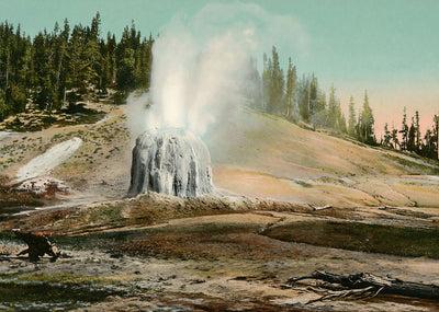 Yellowstone Lone Star Geyser in 1907 Vintage Print (7 Sizes)