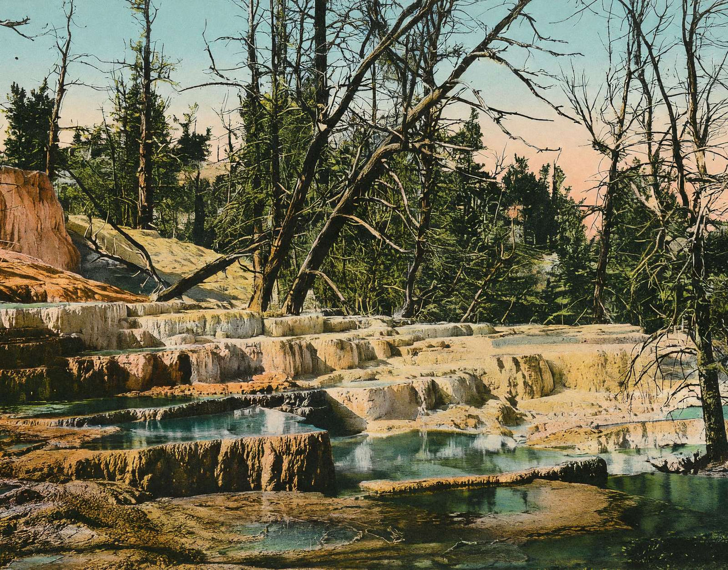 Yellowstone Angel Terrace in 1907 Vintage Print (7 Sizes)