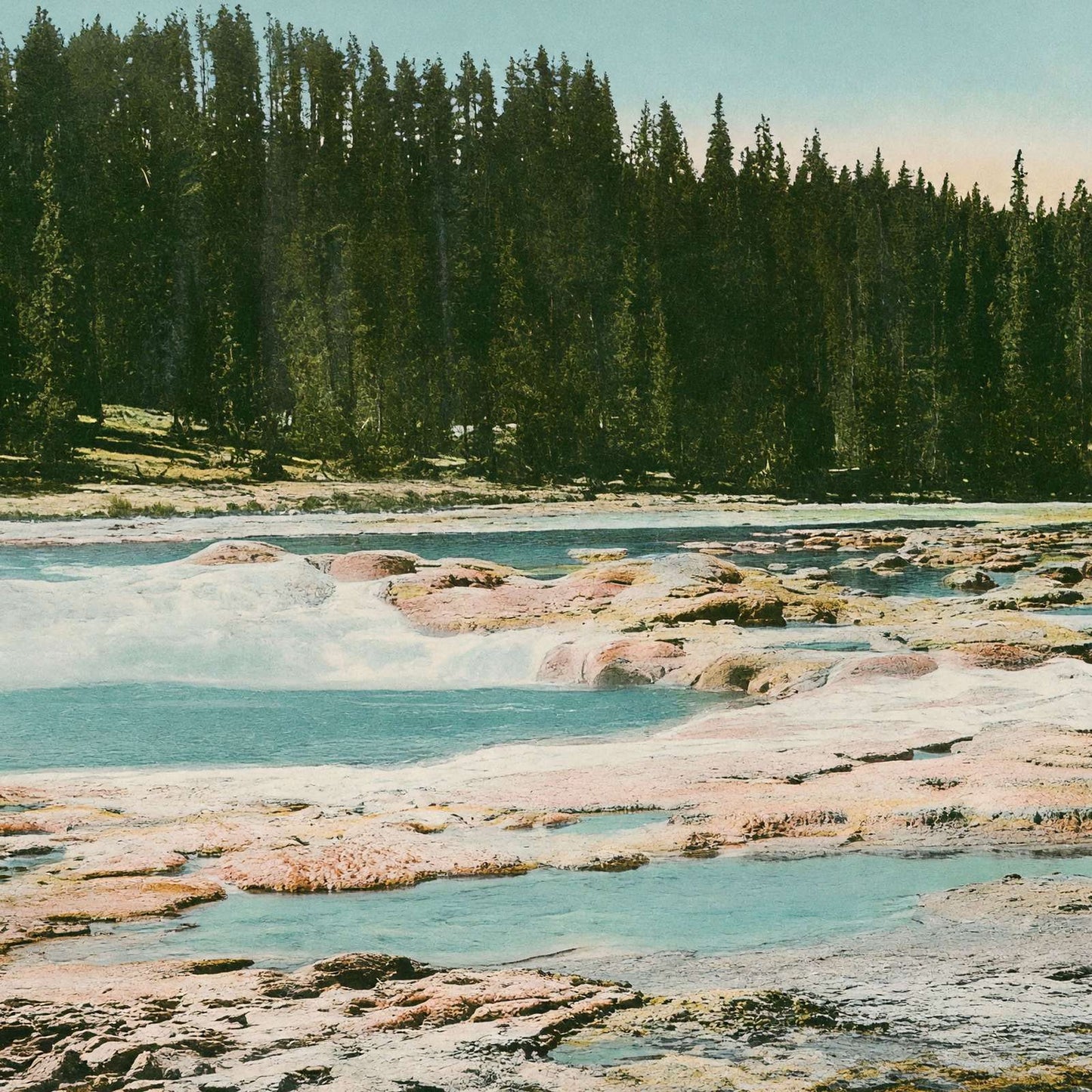 Yellowstone Crater of the Great Fountain Geyser in 1907 Vintage Print (7 Sizes)