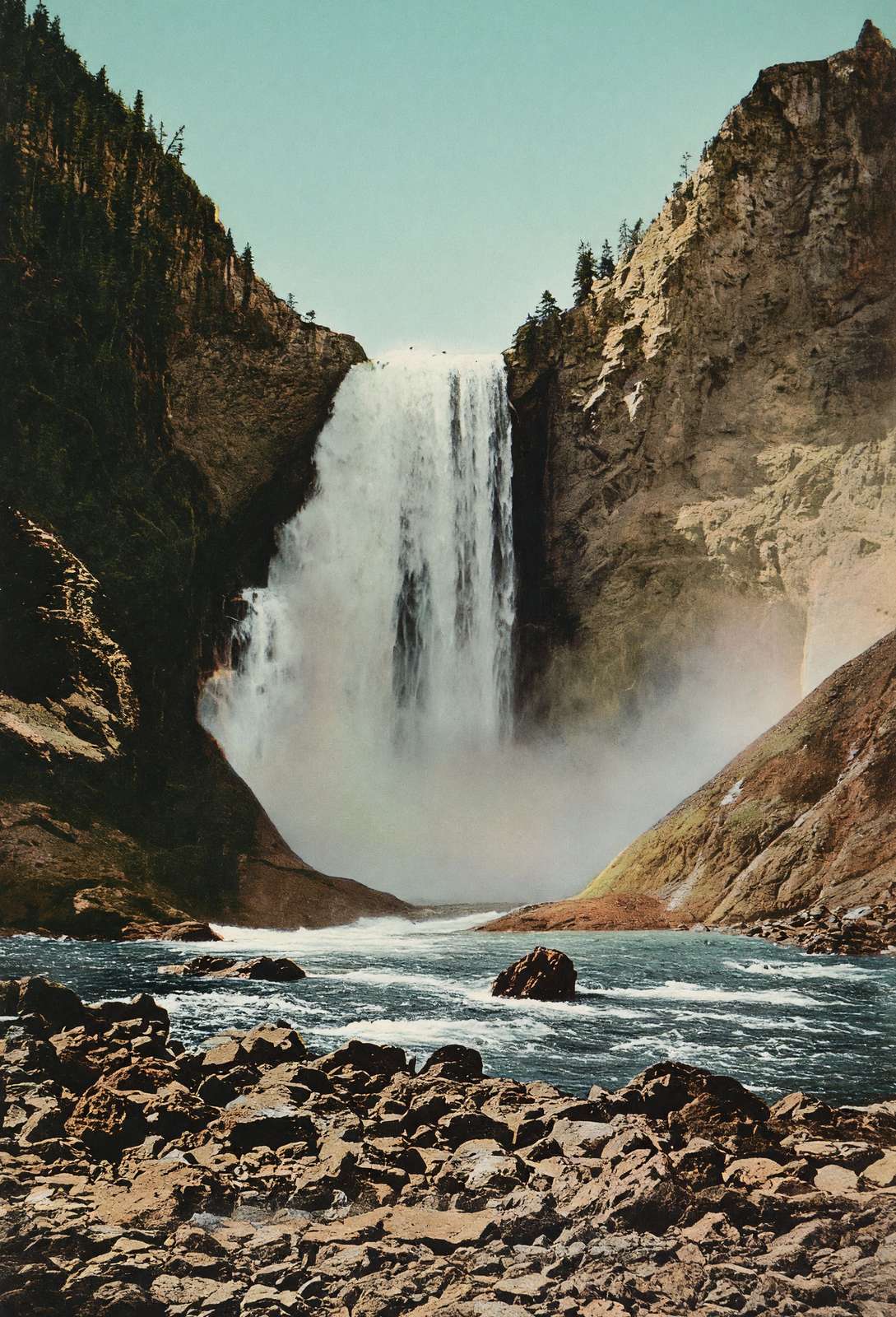 Lower Falls of the Yellowstone in 1907 Vintage Print (7 Sizes)