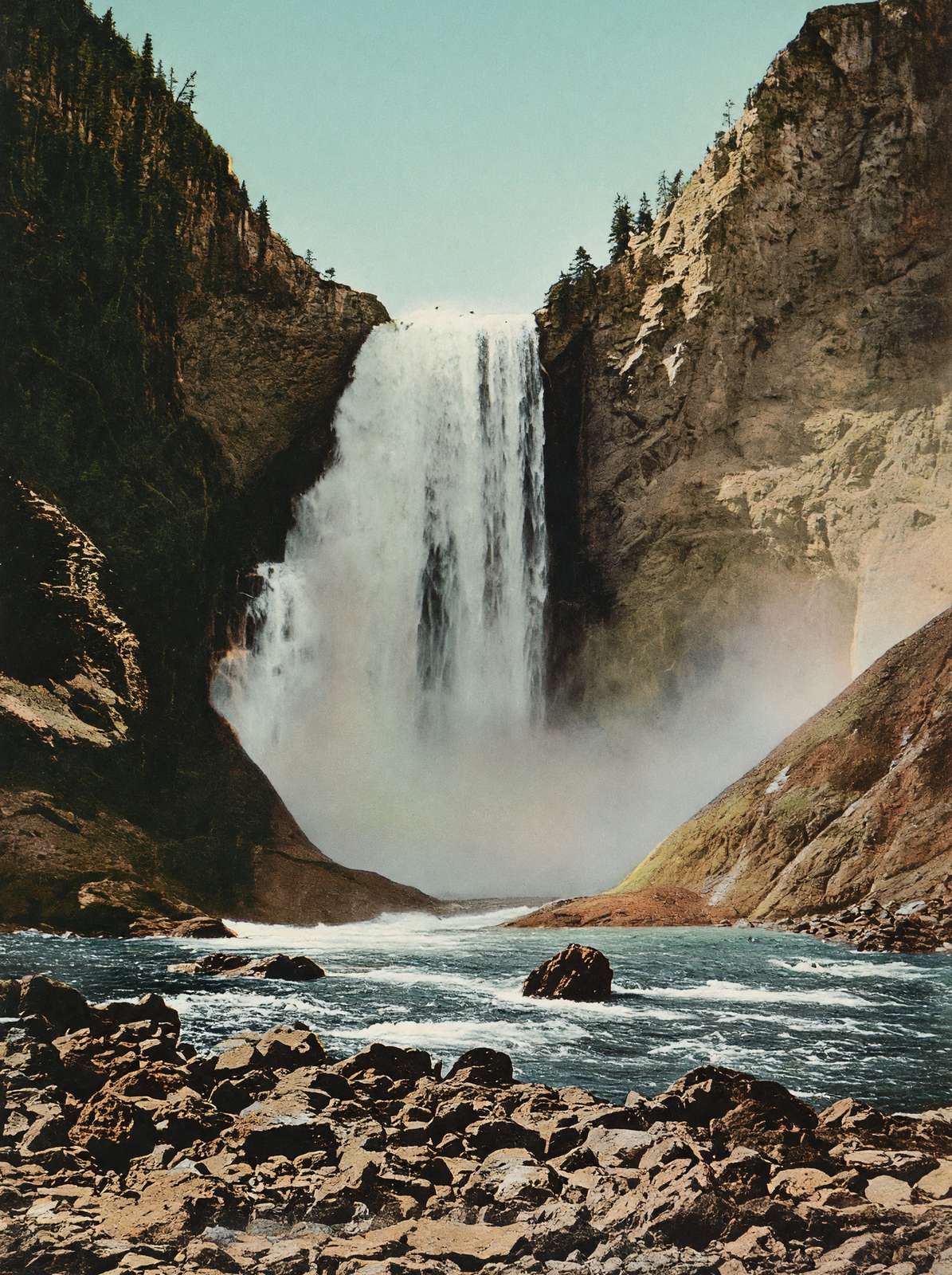 Lower Falls of the Yellowstone in 1907 Vintage Print (7 Sizes)
