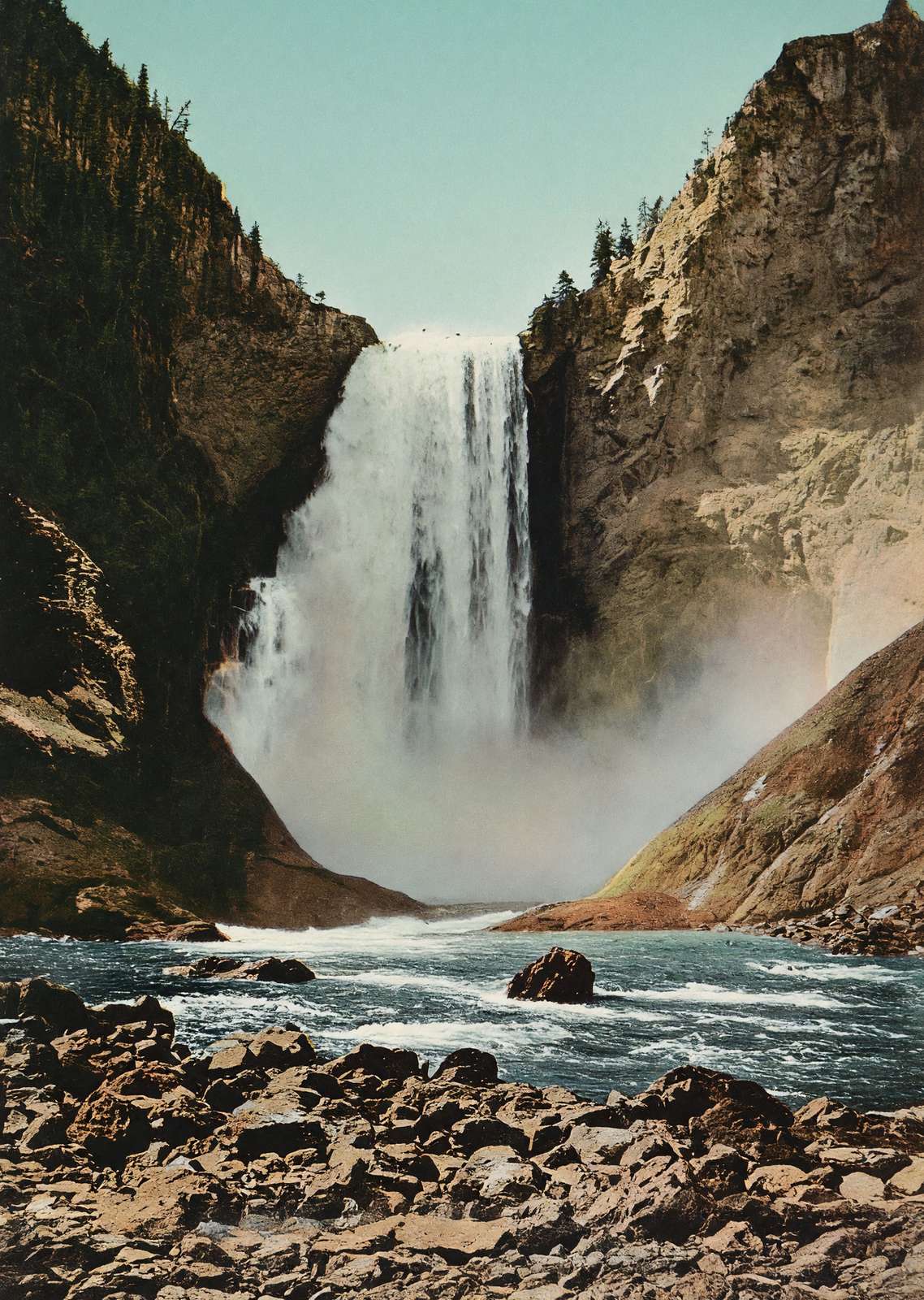 Lower Falls of the Yellowstone in 1907 Vintage Print (7 Sizes)