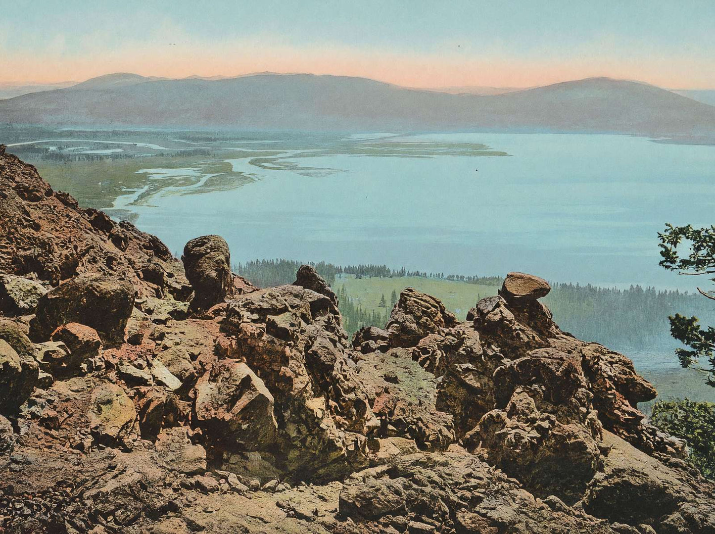 Head of Yellowstone Lake in 1907 Vintage Print (7 Sizes)