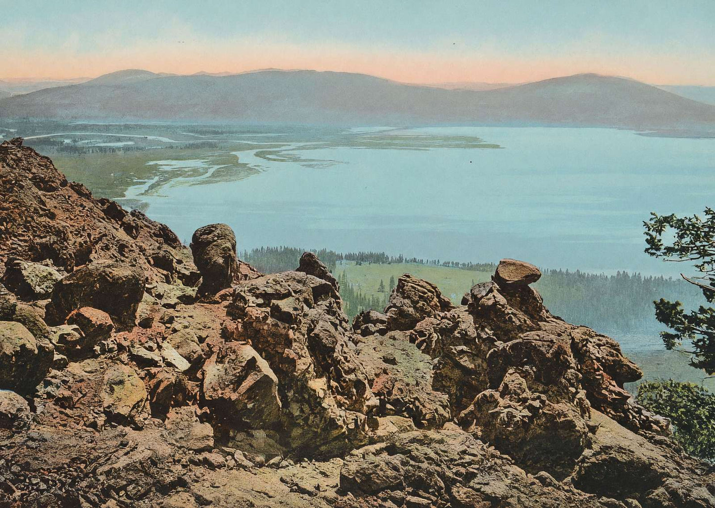 Head of Yellowstone Lake in 1907 Vintage Print (7 Sizes)