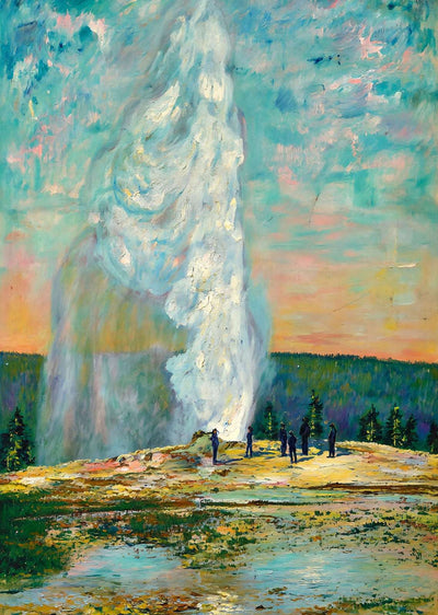Yellowstone Geyser in Action in 1907 Art Print (7 Sizes)