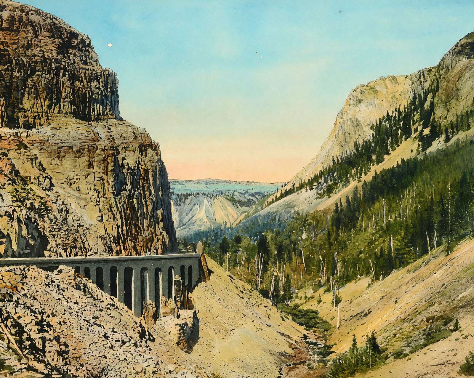Yellowstone's Golden Gate in 1907 art print