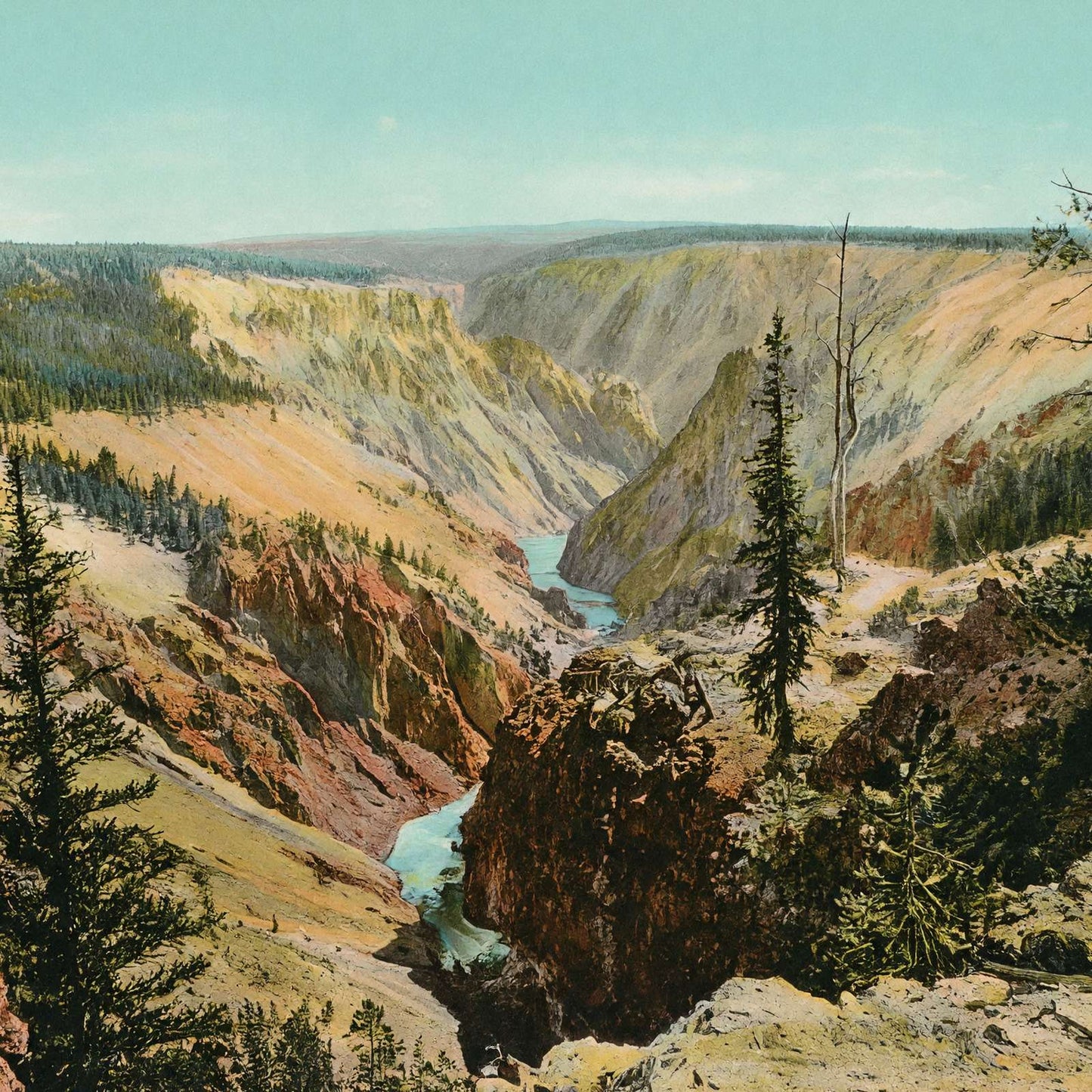 Canyon of the Yellowstone in 1907 Vintage Print (7 Sizes)