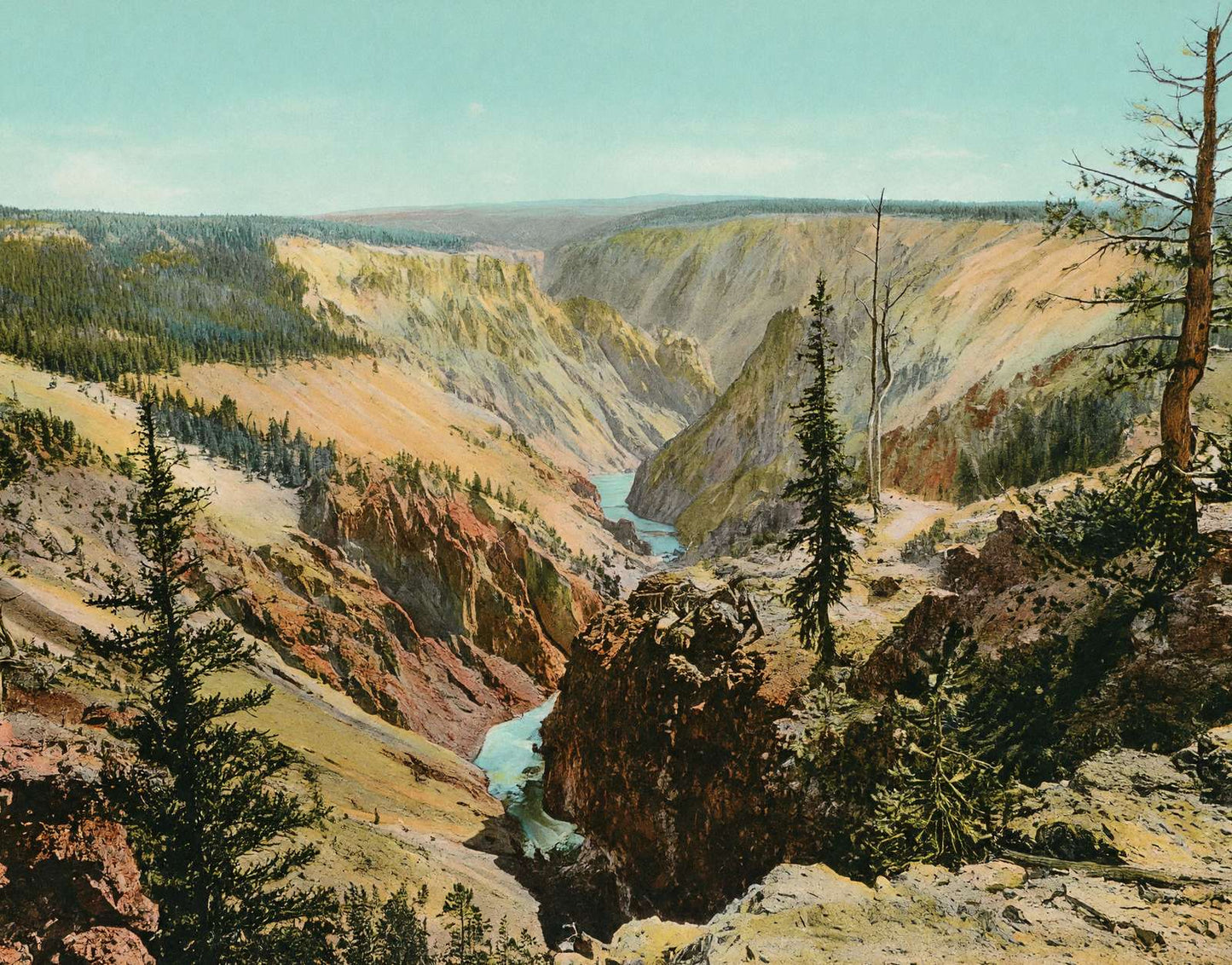 Canyon of the Yellowstone in 1907 Vintage Print (7 Sizes)