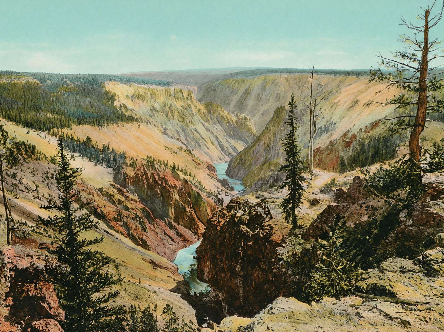 Canyon of the Yellowstone in 1907 Vintage Print (7 Sizes)