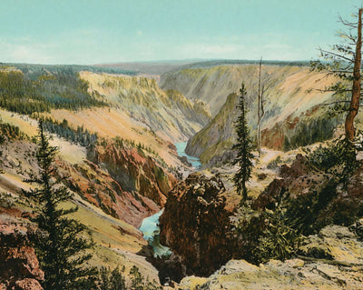 Canyon of the Yellowstone in 1907 vintage print