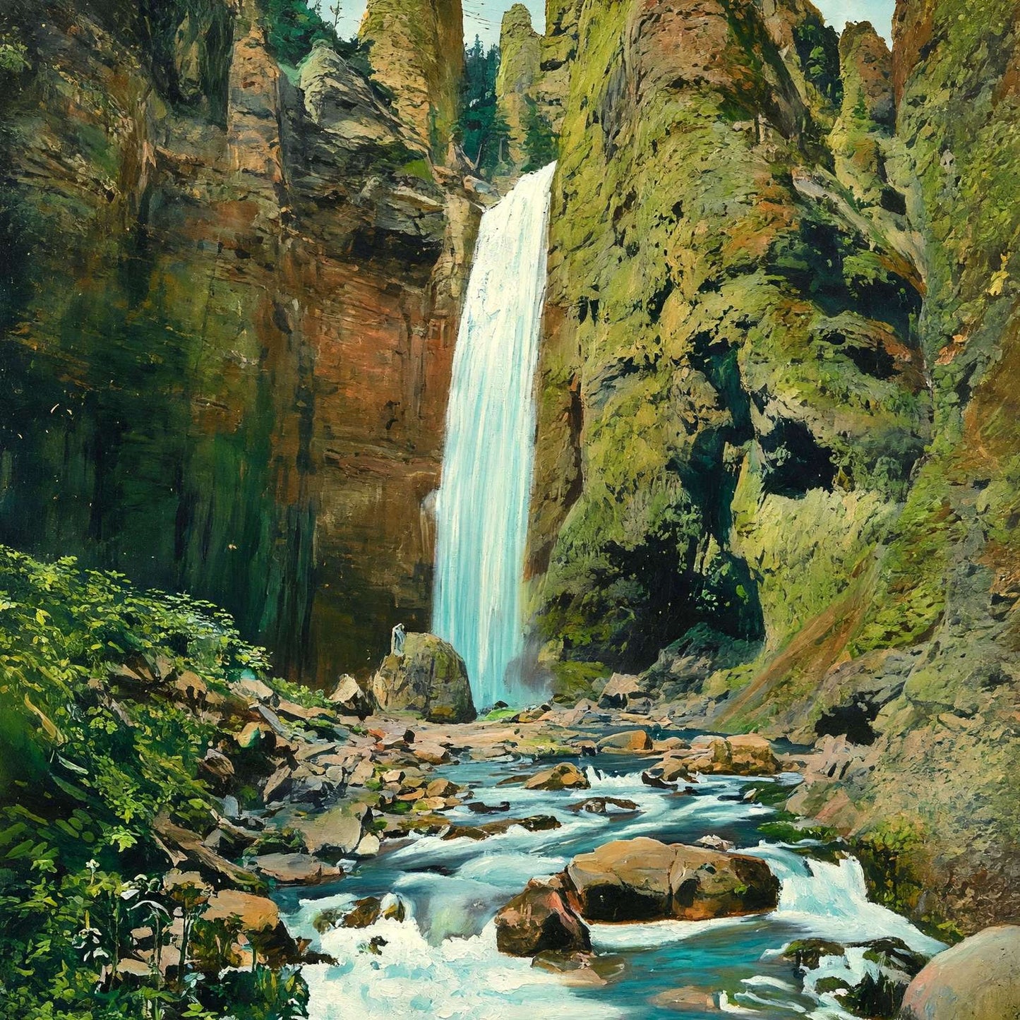 Yellowstone Tower Falls in 1907 Art Print (7 Sizes)