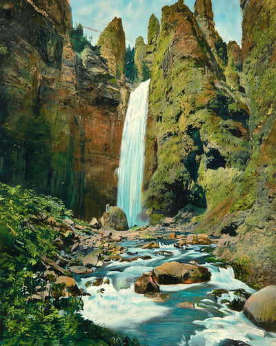 Yellowstone Tower Falls in 1907 art print