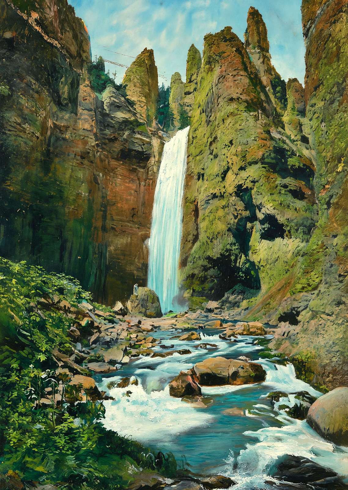 Yellowstone Tower Falls in 1907 Art Print (7 Sizes)