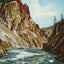 Yellowstone Red Rock from Bottom of Canyon in 1907 Vintage Print (7 Sizes)