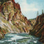 Yellowstone Red Rock from Bottom of Canyon in 1907 Vintage Print (7 Sizes)