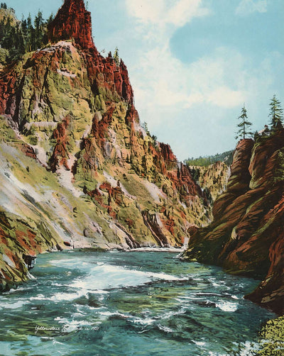 Yellowstone Red Rock in 1907 vintage print