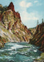 Yellowstone Red Rock from Bottom of Canyon in 1907 Vintage Print (7 Sizes)