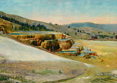 Yellowstone Minerva Terrace Mammoth Hot Springs in 1907 Art Print (7 Sizes)