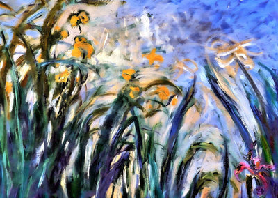 Yellow Irises and Malva 1914 Painting by Claude Monet Fine Art Print (6 Sizes)