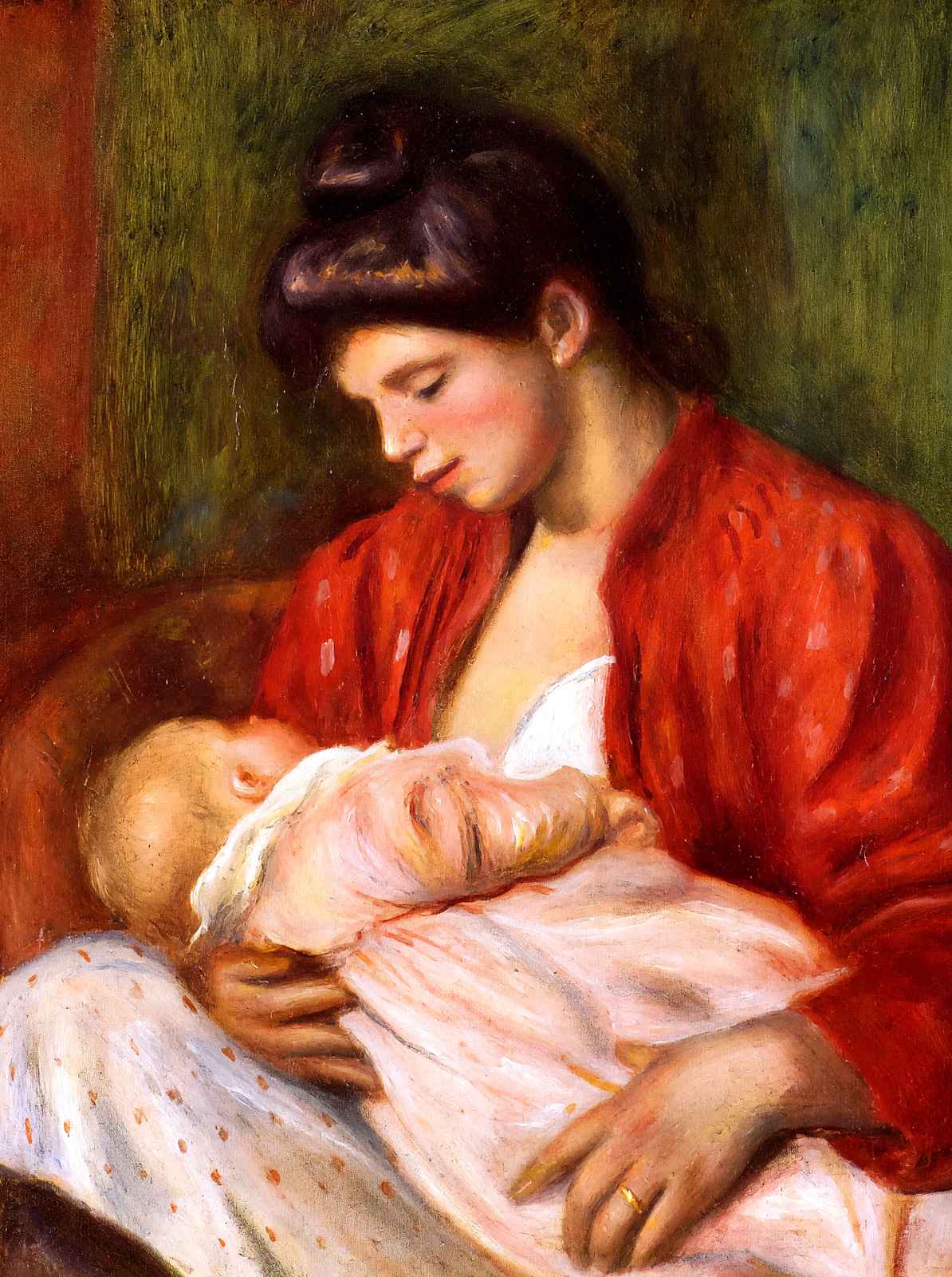 Young Mother Art Print 1898 Painting by Pierre-Auguste Renoir (6 Sizes)