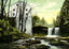 Youngstown Ohio Old Mill and Falls Mill Creek Park in 1907 Vintage Print