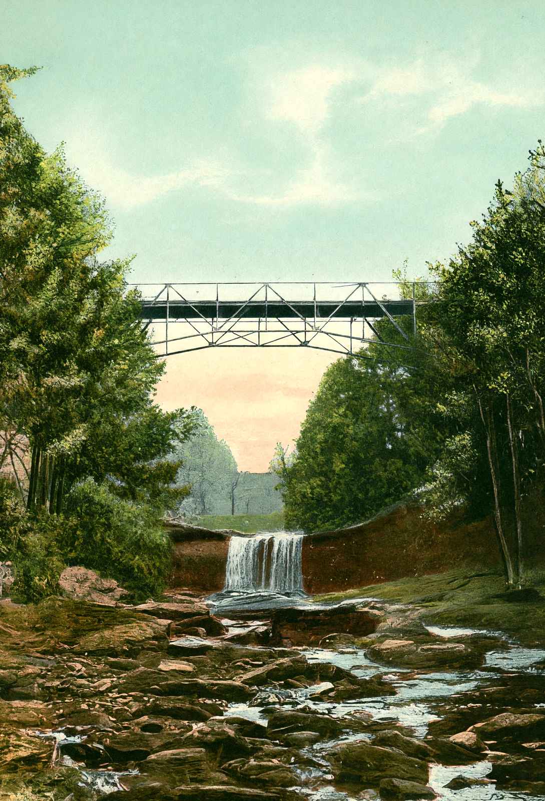 Youngstown Ohio High Bridge Mill Creek Park in 1907 Vintage Print (7 Sizes)