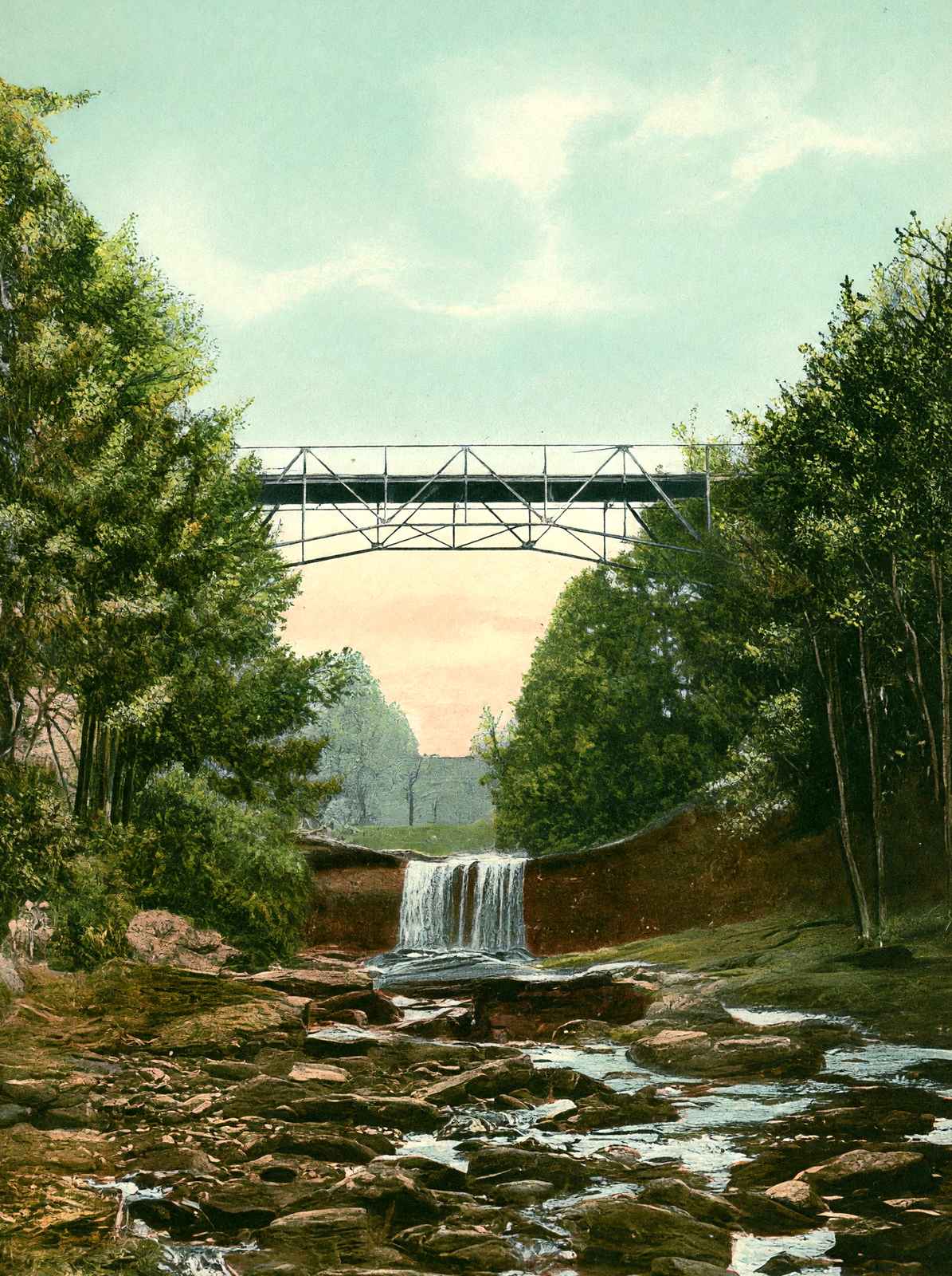Youngstown Ohio High Bridge Mill Creek Park in 1907 Vintage Print (7 Sizes)