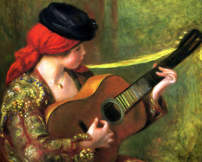 Young Spanish Woman with a Guitar by Pierre-Auguste Renoir 8x10" Art Print