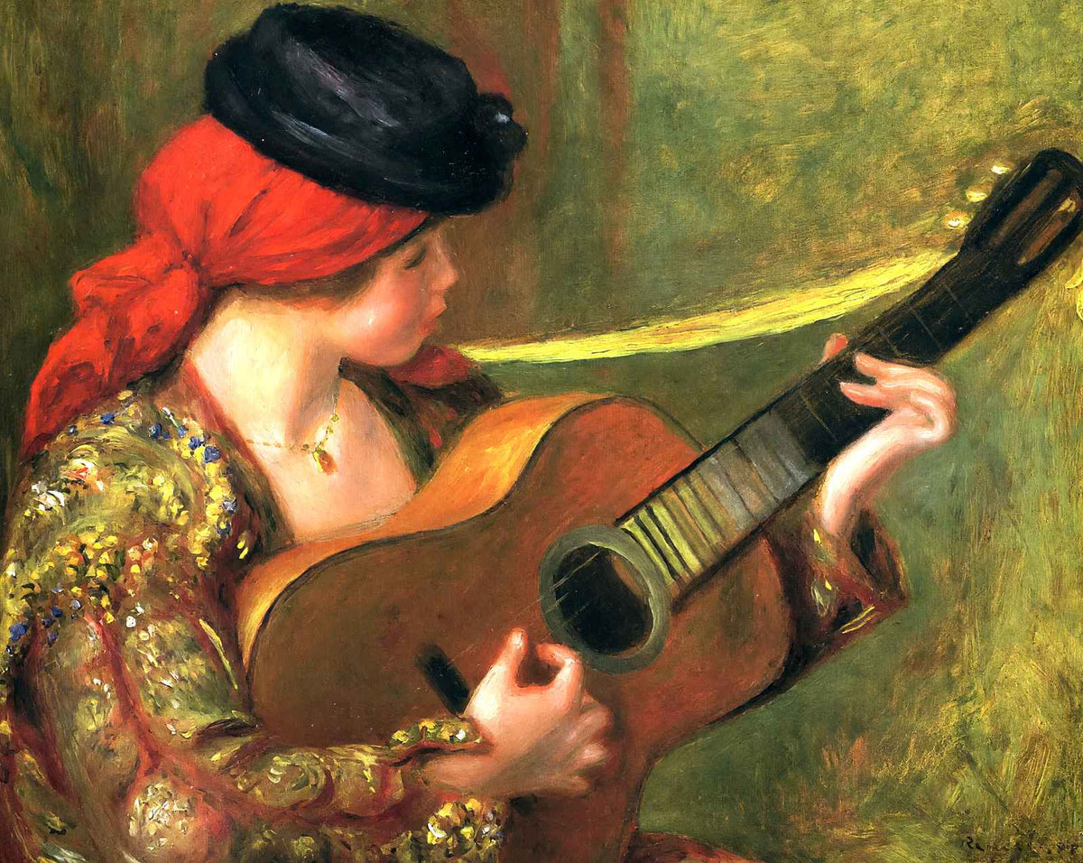 Young Spanish Woman with a Guitar art print by Pierre-Auguste Renoir (1898)