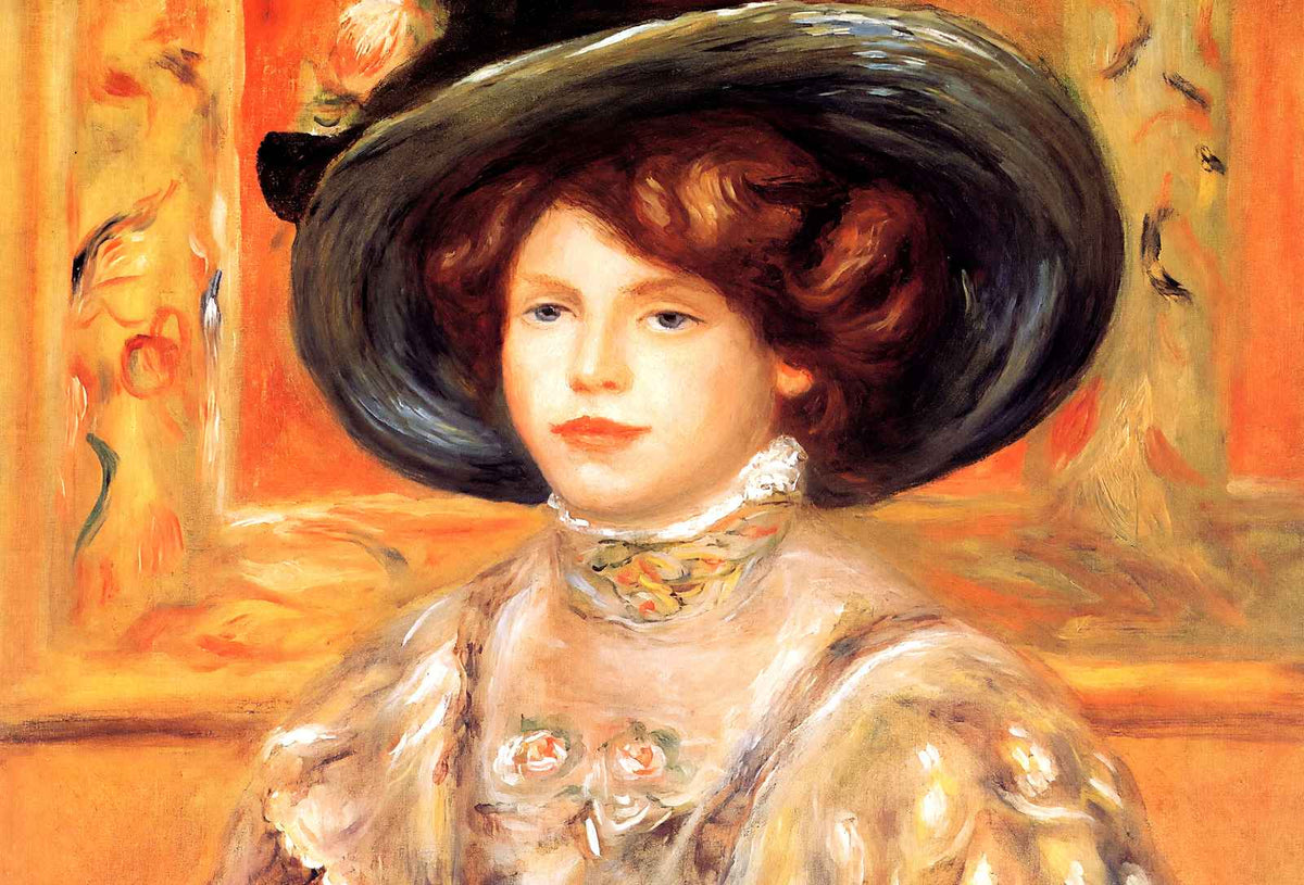 Young Woman in a Blue Hat 1900 by Pierre-Auguste Renoir Fine Art Print (6 Sizes)