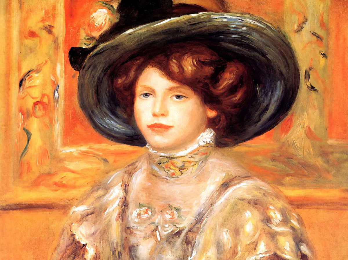 Young Woman in a Blue Hat 1900 by Pierre-Auguste Renoir Fine Art Print (6 Sizes)