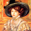 Young Woman in a Blue Hat art print by Pierre-Auguste Renoir (1900)