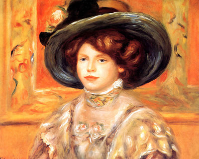 Young Woman in a Blue Hat art print by Pierre-Auguste Renoir (1900)