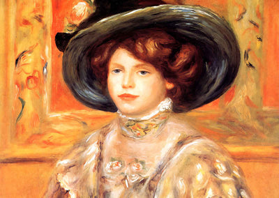 Young Woman in a Blue Hat 1900 by Pierre-Auguste Renoir Fine Art Print (6 Sizes)