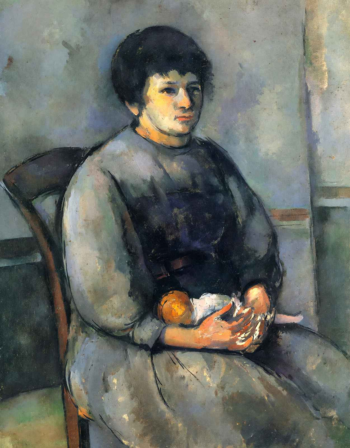 Young Girl with a Doll Art Print 1902 Painting by Paul Cezanne (6 Sizes)