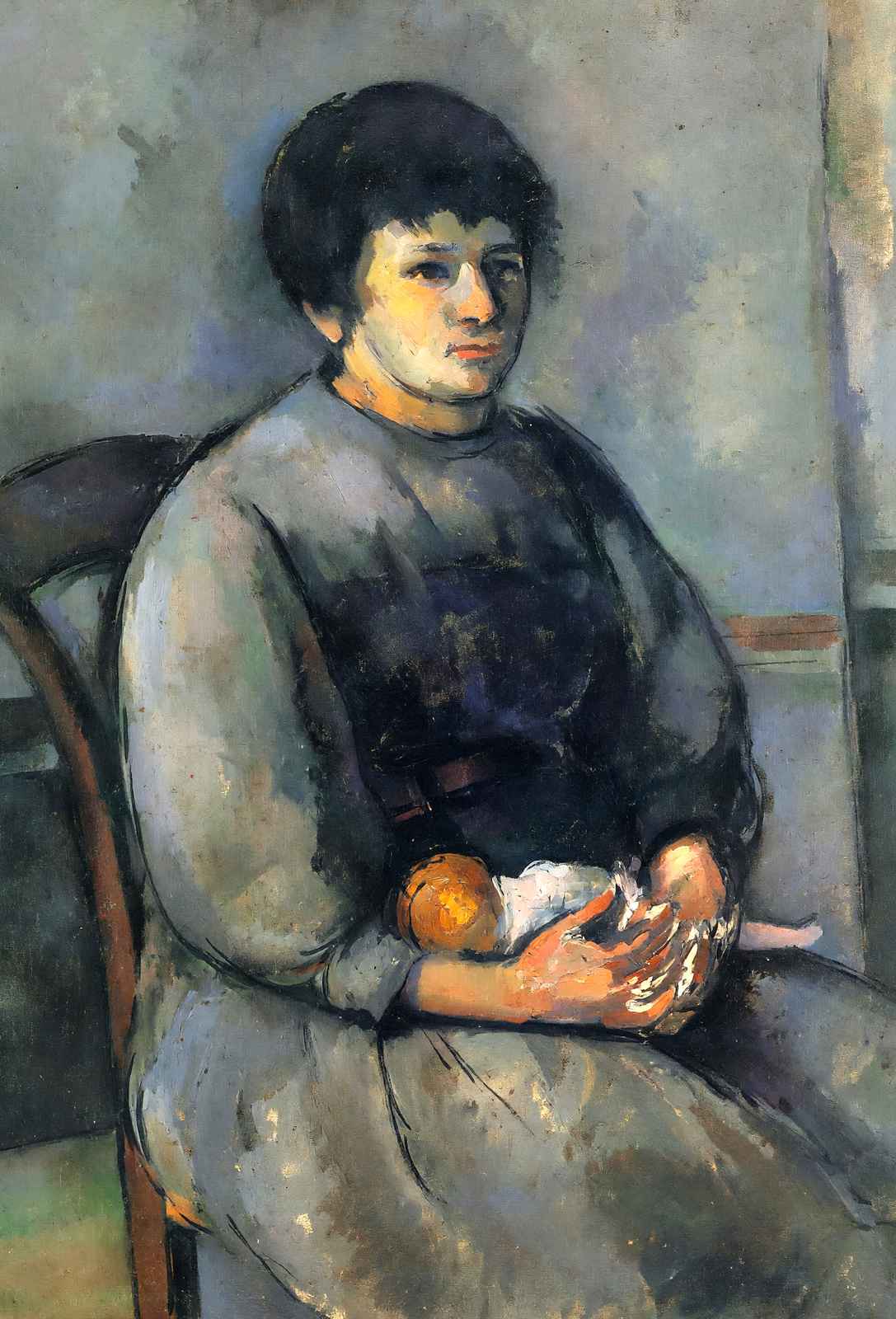 Young Girl with a Doll Art Print 1902 Painting by Paul Cezanne (6 Sizes)