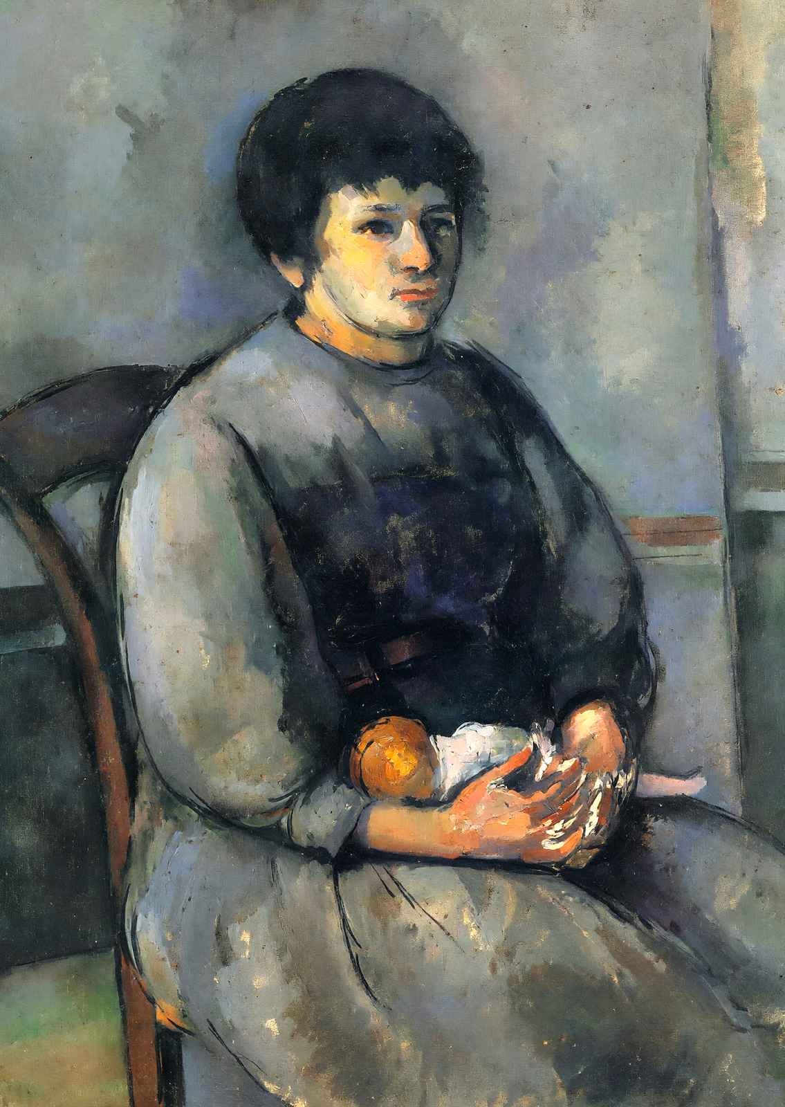 Young Girl with a Doll Art Print 1902 Painting by Paul Cezanne (6 Sizes)