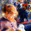 Young Woman Sewing 1879 Painting by Pierre-Auguste Renoir Art Print (6 Sizes)