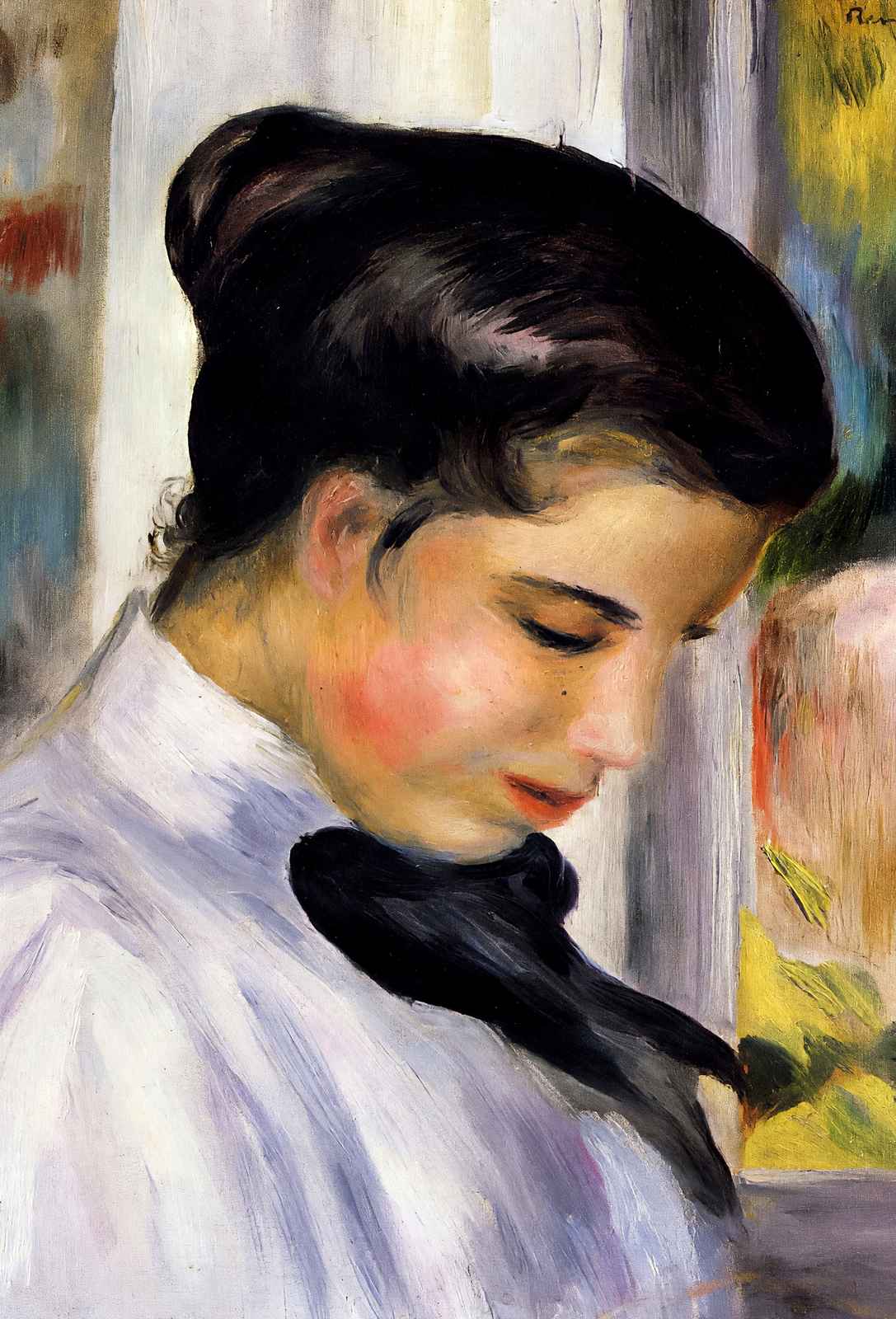 Young Woman in Profile 1897 by Pierre-Auguste Renoir Fine Art Print (6 Sizes)