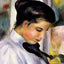 Young Woman in Profile fine art print by Pierre-Auguste Renoir (1897)