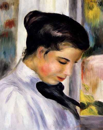 Young Woman in Profile fine art print by Pierre-Auguste Renoir (1897)