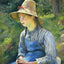 Young Peasant Girl Wearing a Hat painting by Camille Pissarro (1881)
