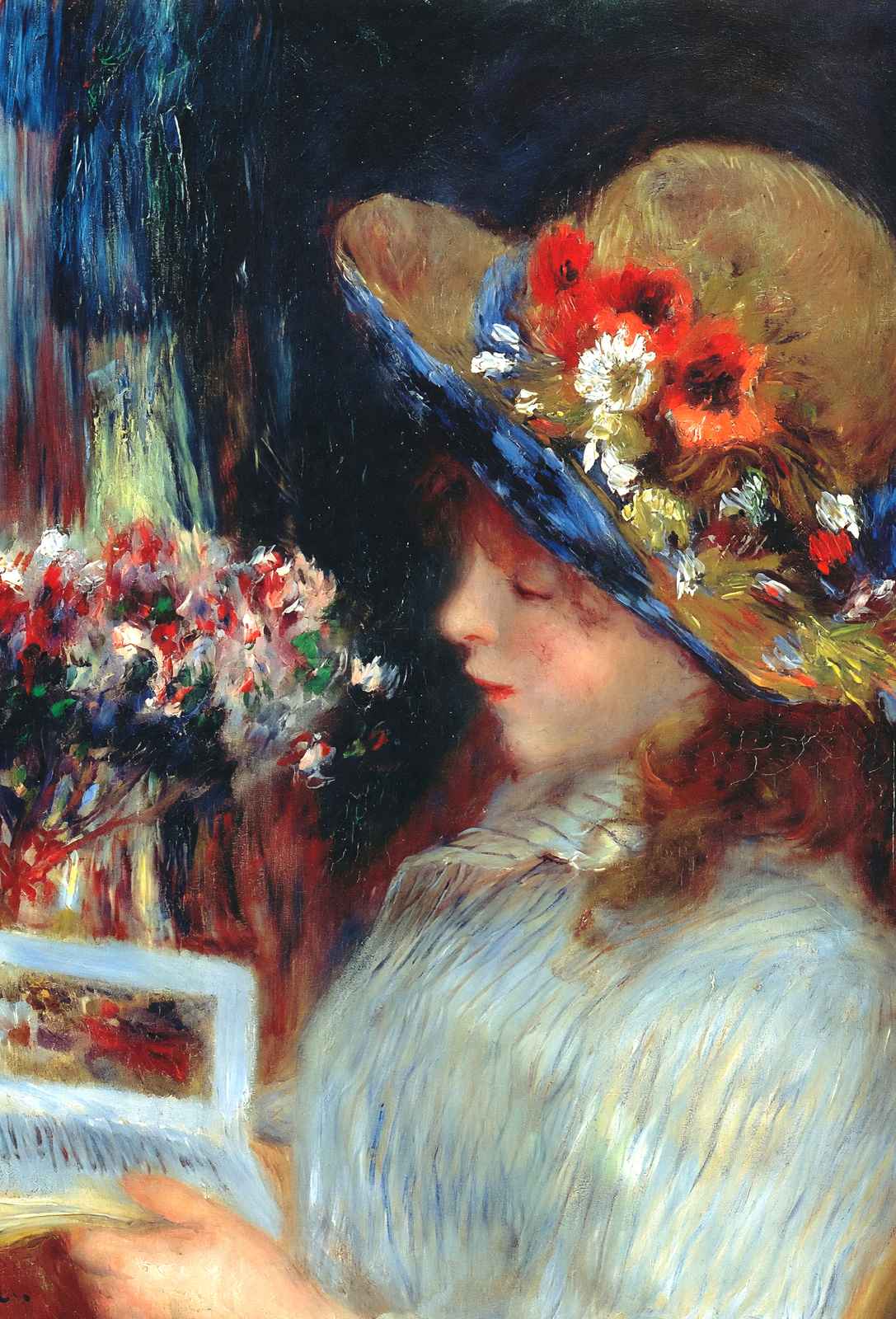 Young Girl Reading Fine Art Print 1886 by Pierre-Auguste Renoir (6 Sizes)
