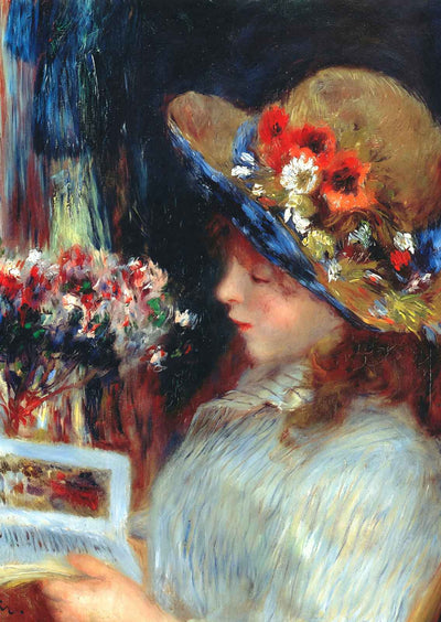 Young Girl Reading Fine Art Print 1886 by Pierre-Auguste Renoir (6 Sizes)