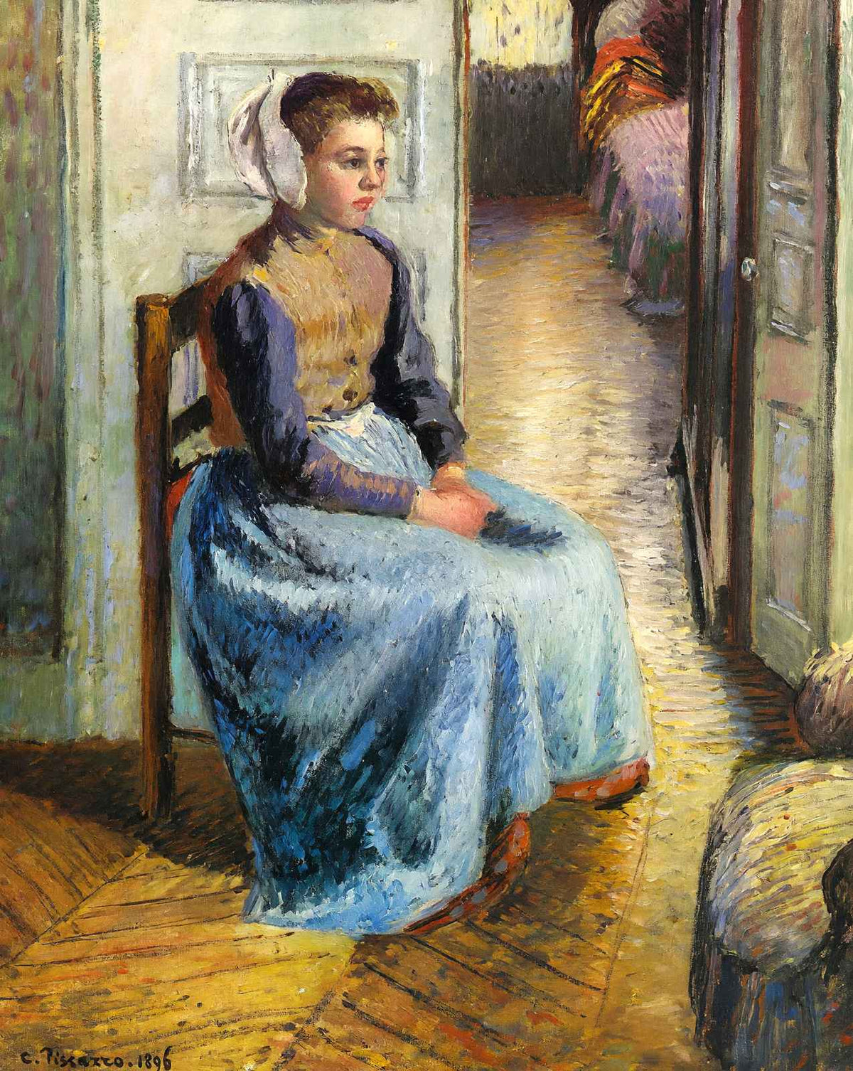 Young Flemish Maid painting by Camille Pissarro