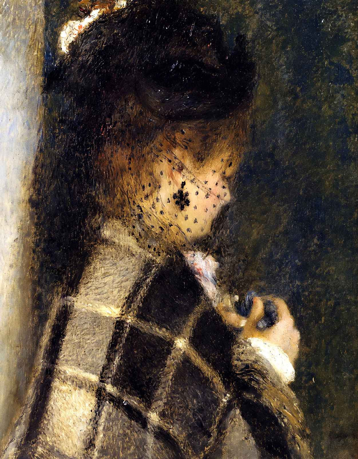Young Woman with a Veil Fine Art Print 1877 by Pierre-Auguste Renoir (6 Sizes)
