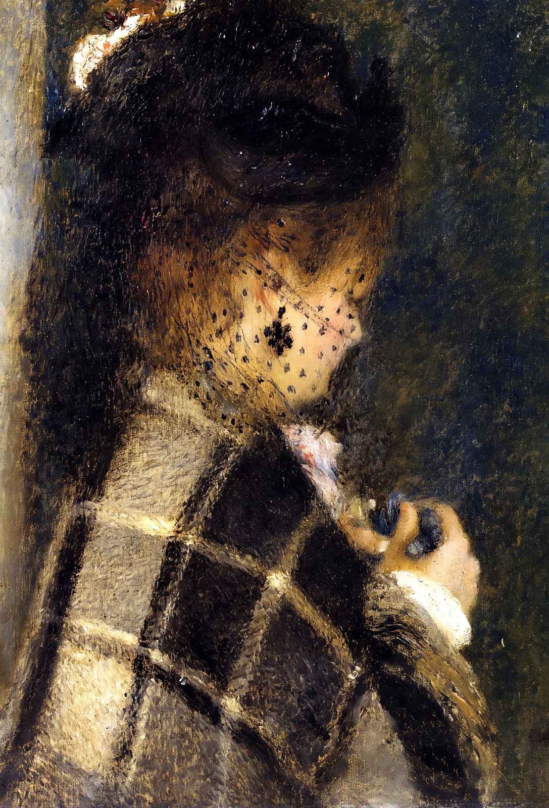 Young Woman with a Veil Fine Art Print 1877 by Pierre-Auguste Renoir (6 Sizes)