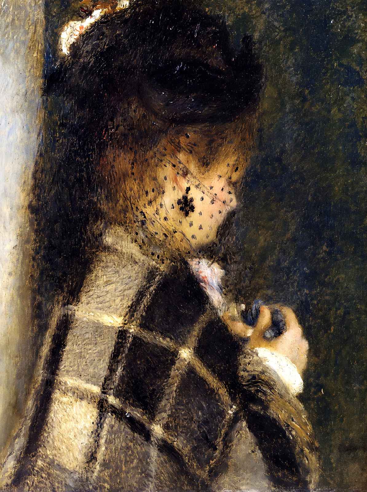 Young Woman with a Veil Fine Art Print 1877 by Pierre-Auguste Renoir (6 Sizes)