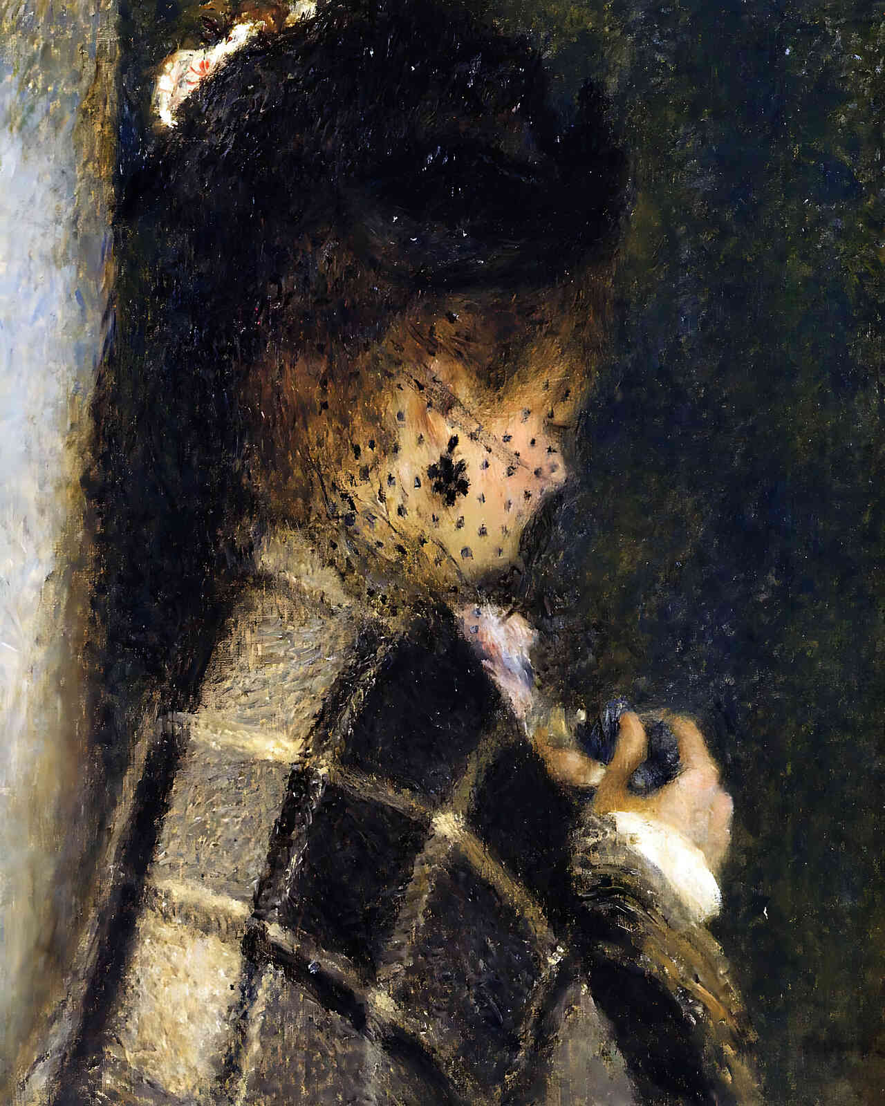 Young Woman with a Veil Painting by Pierre-Auguste Renoir 8x10" Art Print